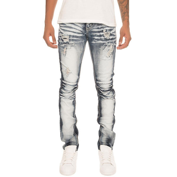Front View Men's Ripped Denim Jeans