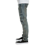 Men's Pleated Knee Jean Pants